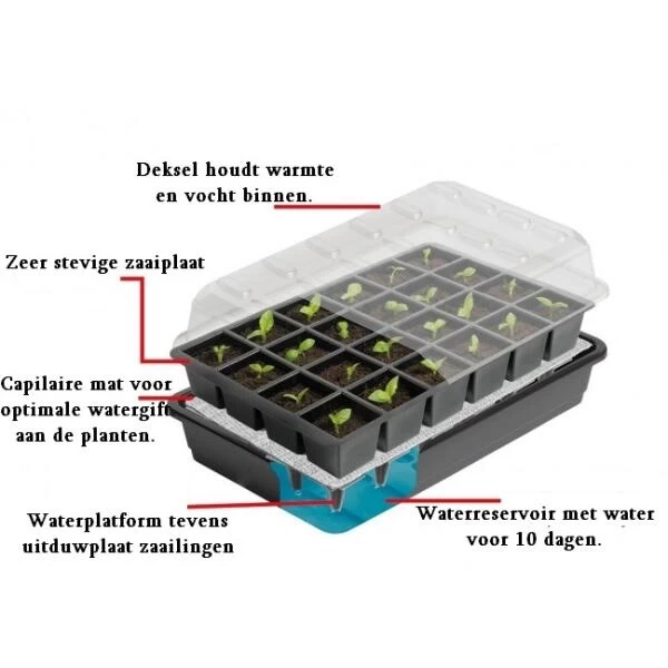 Kweekset Met Autobewatering - 24 Cellen - Afbeelding 3